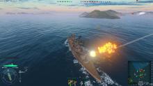 Combat on the high seas rages between heavy cruisers.