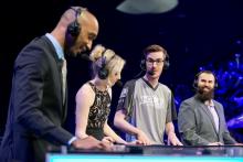 Michael Udall and analysts at the desk