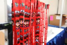 Preping the lanyards for the big day.