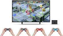 Four joycons for 4 players who play Super Mario Party